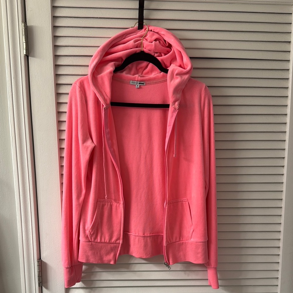 Fashion Nova Pink Long Sleeve Fitted Sweatshirt (1/2 of a set)